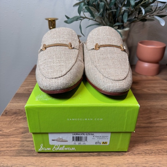 Sam Edelman Women’s Size 8.5 Laurna Horesbit Beige Slip On Mule Classic Comfort - Picture 2 of 6